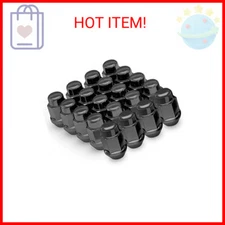 Richeer 20PCS 1.4 inch Black 12x1.5 Closed End Bulge Acorn Lug Nuts - Cone Seat