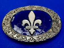 Quebec Flag Fleur De Lis Canadian Province Enameled Commemorative Belt Buckle