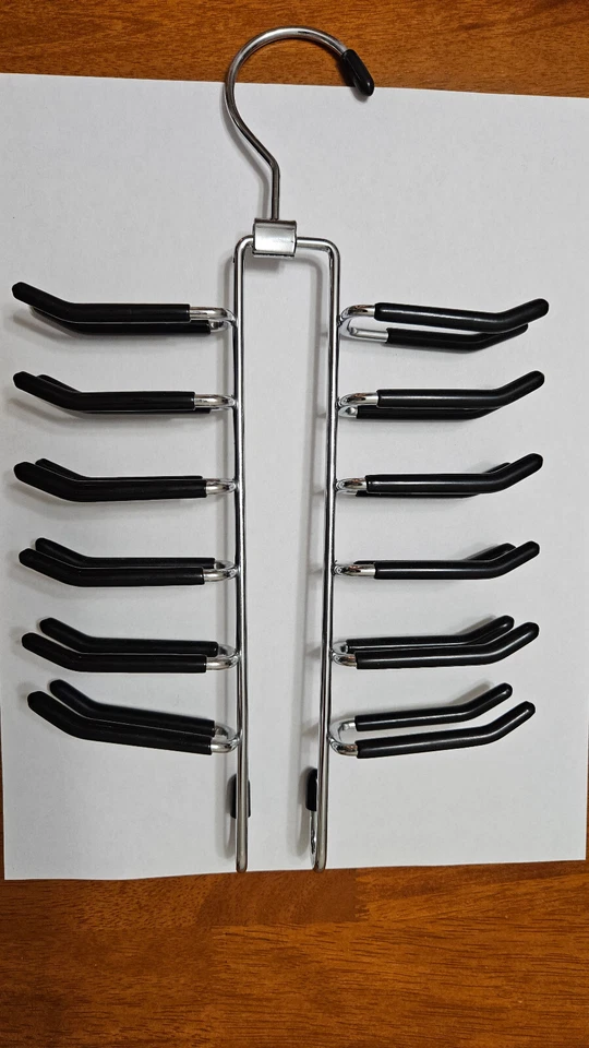 Whitemor Swivel Tie Hanger with Belt Loops (Chrome/Black) - Image 2 of 2