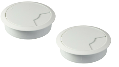 2er Set Kabeldurchlässe Aus Kunststoff – Ø60mm & Ø80mm Für Saubere Kabel Am Schreibtisch