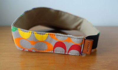 COACH UNISEX RAINBOW SIGNATURE MULTICOLOR VISOR. NWT | eBay display picture 3