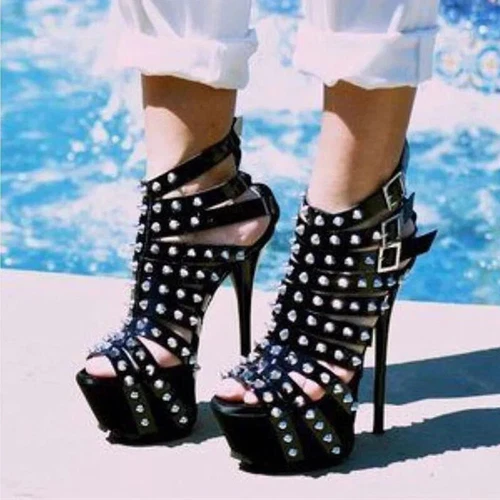 Women Sexy Peep Toe Pumps Platform High Heels Summer Sandals Stilettos Shoes - Picture 3 of 15
