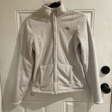 Women's Ivory Cream North Face Full Zip Fleece Jacket Sz M