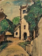 Country Lane & Church Art DIGITAL DOWNLOAD Print at Home Wall Art Decor European