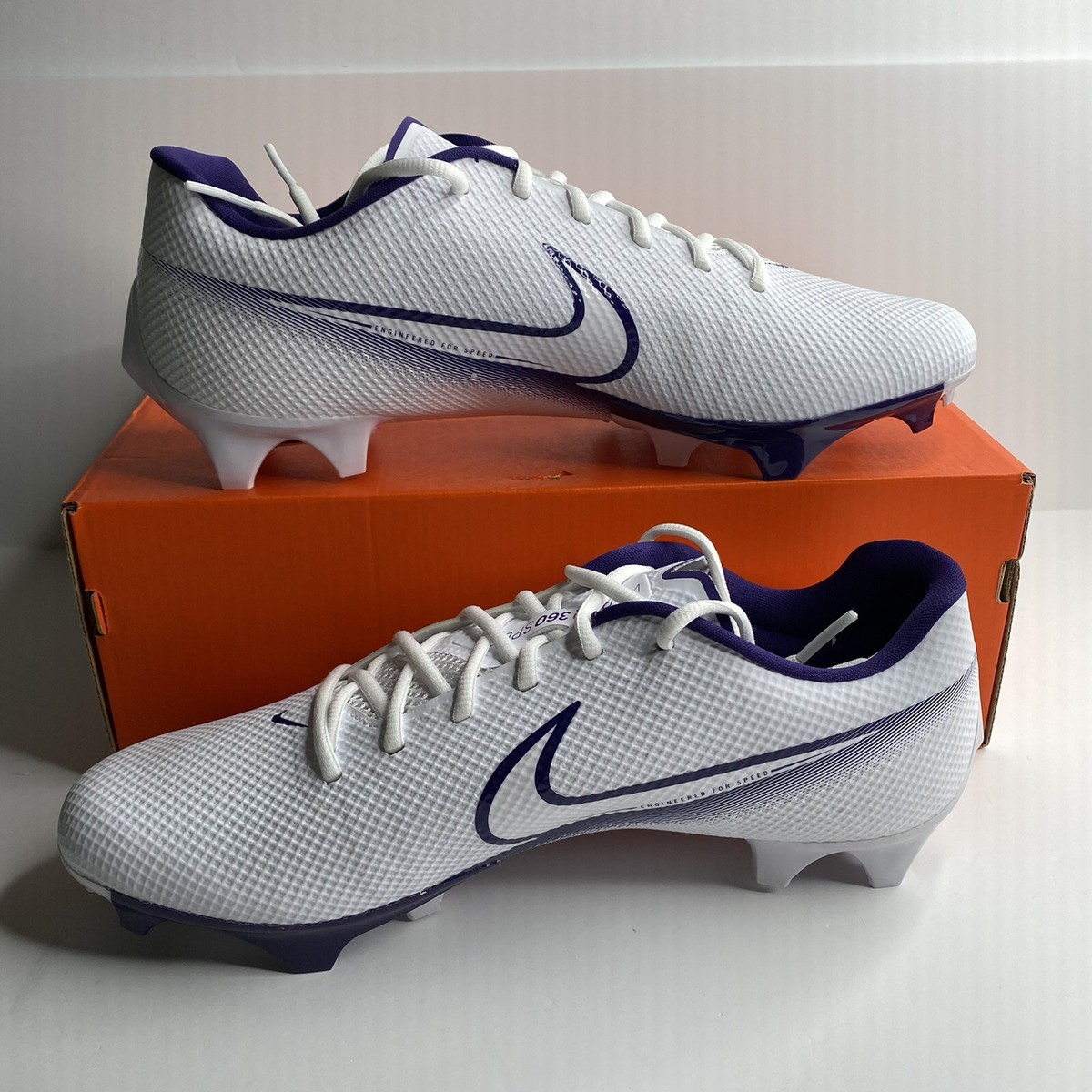 Size 12.5 Nike Vapor Edge Speed 360 Football Cleats White/Purple CV6349-104 NEW Nike Vapor Edge Speed 360 Football Cleats Mens Size 12.5  main image 2