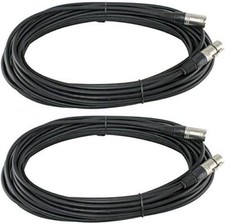 2 Pack 50 Foot FT 3 Pin XLR Mic Microphone Cable Male to Female Balanced