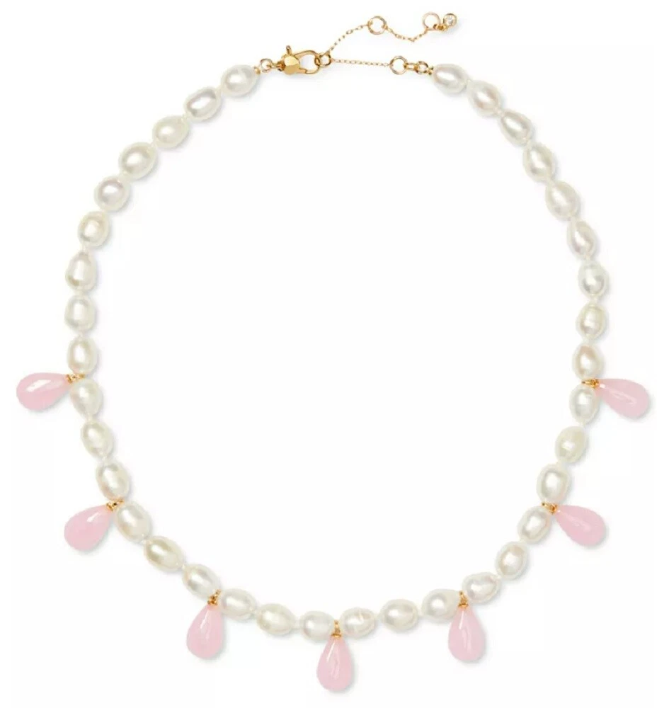 Kate Spade Pink Jade 8-10mm Freshwater Pearl Necklace New with Tags NWT |  eBay