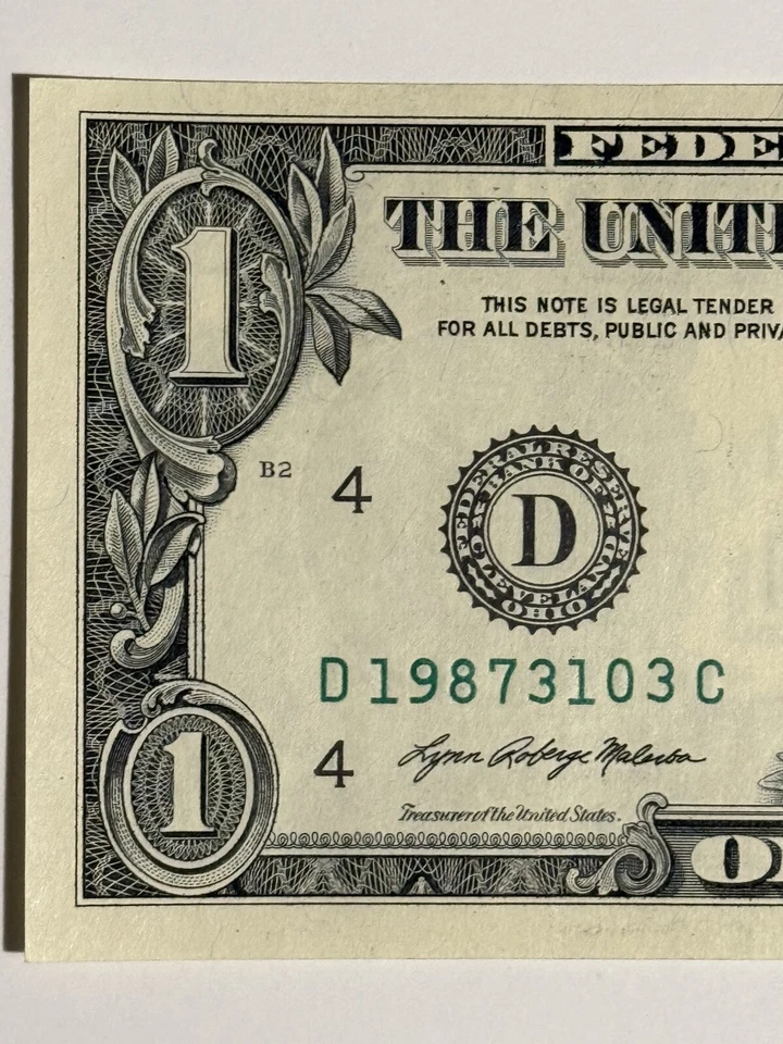 Birthday Note Dollar Bill March 31 1987 03-31-1987 UNC 03/31/1987 Fancy Serial - Image 3 of 4