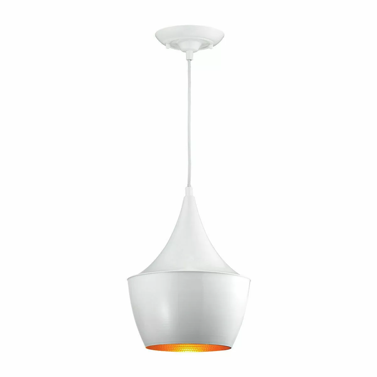 ELK Lighting 17220 1 Sorenson Mini Pendant Gloss White with Silver Inside