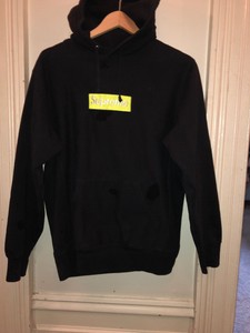 black and lime green supreme hoodie