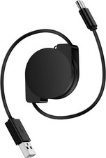 USB Type C Cable Fast Charging 3.3FT Retractable Cell Phone Charger USB to USB C