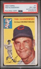 1954 Topps Ted Kluszewski Actually Signed PSA 1 mk Autograph PSA/DNA Authentic