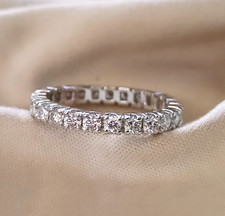 Anello fedina ETERNITY in ORO bianco 18 kt 750 e DIAMANTI NATURALI 1,23 CT F VS