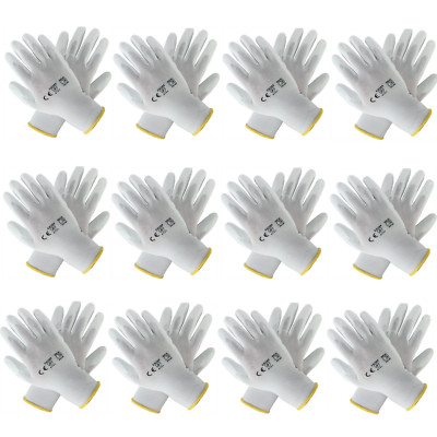 klebemeister  24 Stück (= 12 Paar) |  Arbeitshandschuhe Nylon Montage Handschuhe