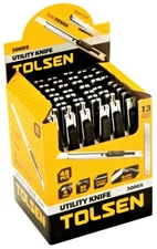 48 TOLSEN STAINLESS STEEL SNAP OFF UTILITY KNIFE KNIVES BLADES 9MM BREAKAWAY