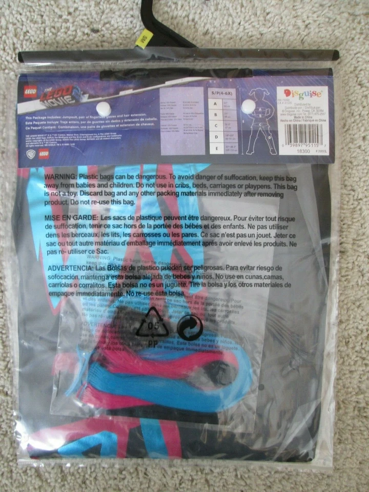 NIÑA LEGO PELÍCULA 2 LUCY MONO TRAJE HALLOWEEN DISFRAZ NIÑO TALLA PEQUEÑA 4-6X Foto 3 de 4