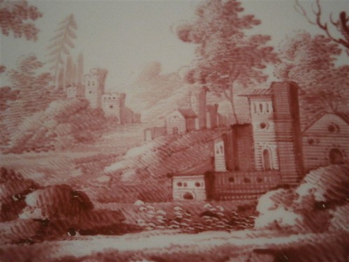 Ancien 18thC Doccia Porcelaine Puce Scenic Plaque Porzellan Teller Ginori Italie - Photo 3 sur 7