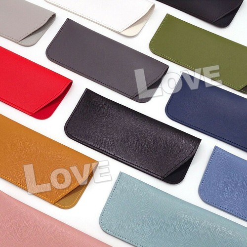 Leather Eyeglass Sunglasses Reading Glasses Case Soft Pouch Bag Pocket - Picture 2 of 14