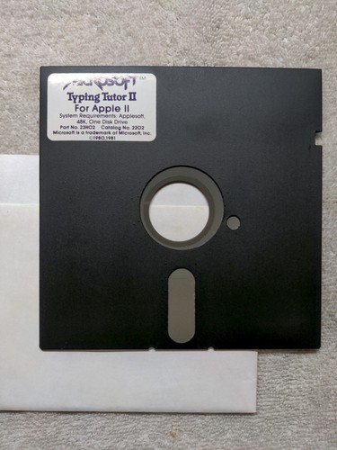Microsoft Typing Tutor II Apple II 5,25" disquete - Imagen 2 de 2