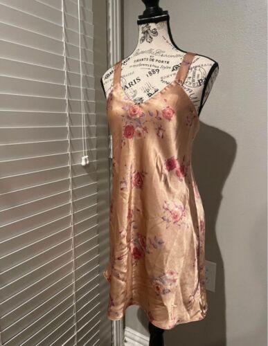 VINTAGE JONES NEW YORK SILK FLORAL SLIP DRESS WITH MATCHING ROBE SIZE SMALL - Picture 4 of 6