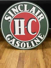 Sinclair H-C Gasoline Sign 30" Round Digital Printed 