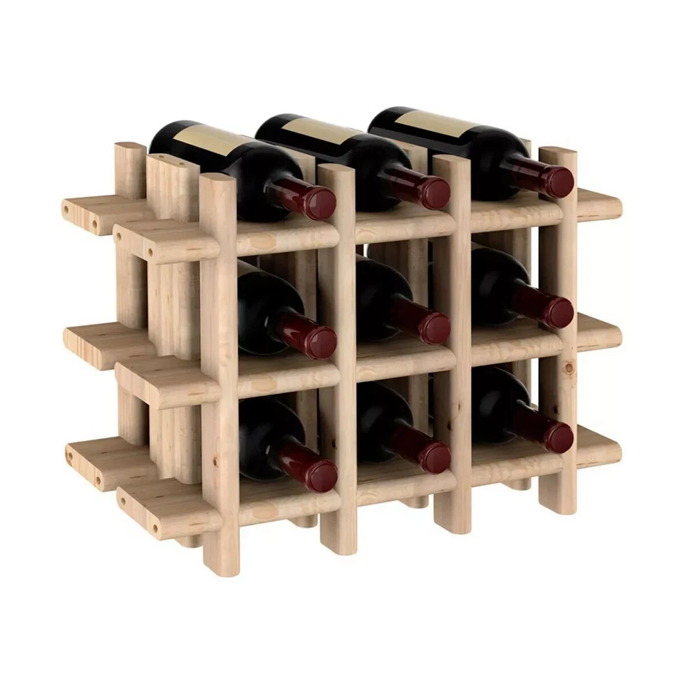 Portabottiglie Evolutivo Rioja componibile Marrone Pino 43x22x32,5cm - Immagine 2 di 4