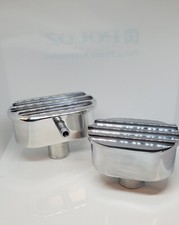 Finned Oval Polished Aluminum Valve Cover Breather Pcv Valve Combo Grommets Finned Oval Polished Aluminum Valve Cover Breather Pcv Valve Combo Grommets
