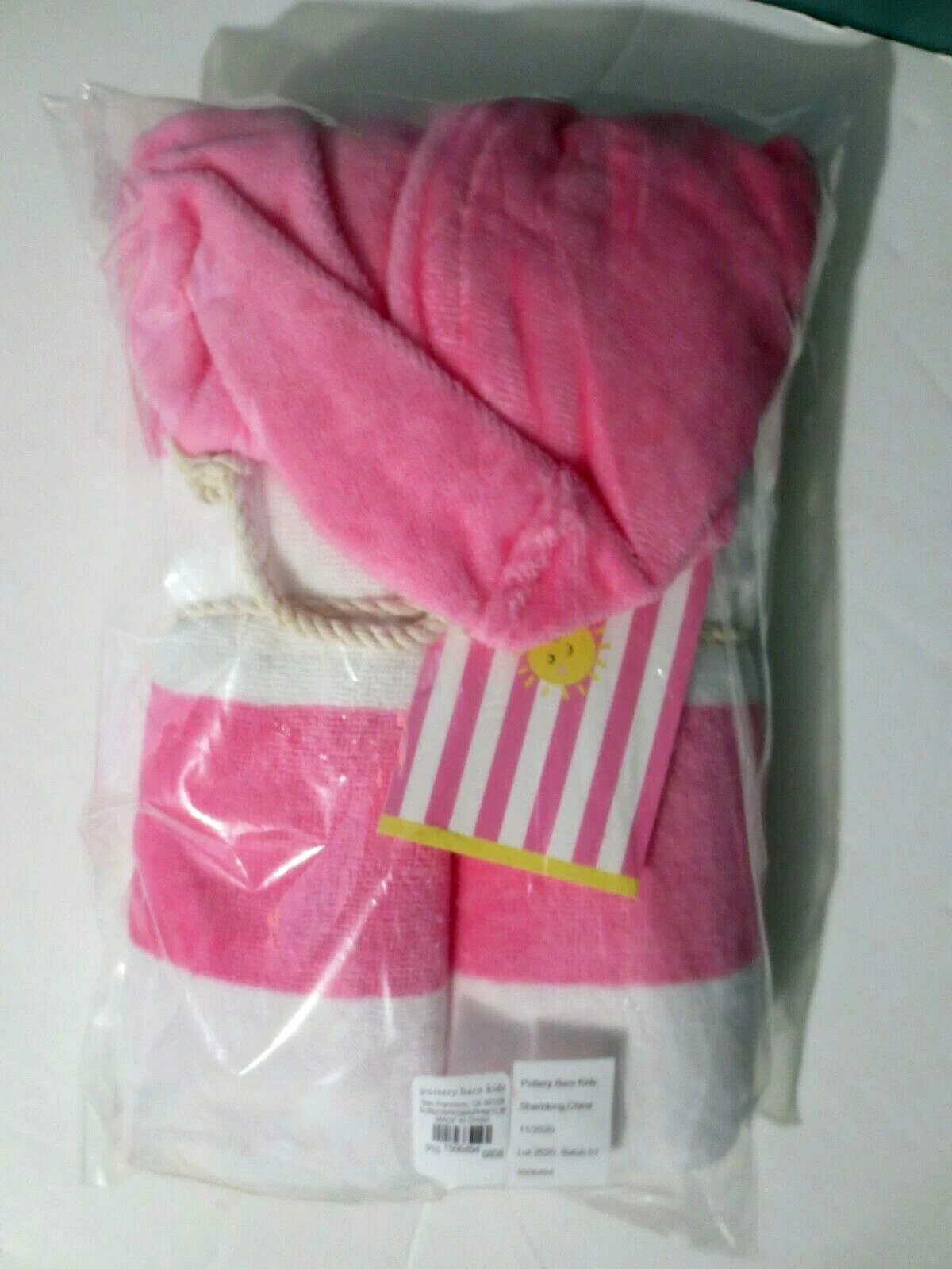 Sunshine Stripe HOODED BEACH WRAP - Age 3+ - Height 33- 52" - POTTERY BARN KIDS