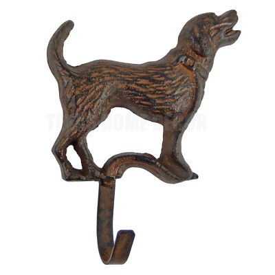 Dog Wall Hook Cast Iron Leash Key Towel Coat Hanger Rustic