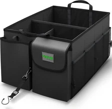 Drive Auto Car Trunk Organizer - Collapsible, Multi-Compartment Black 