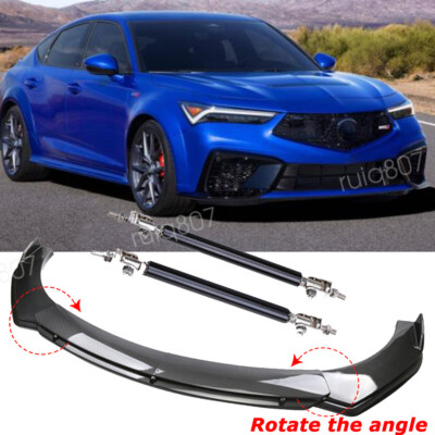 For Acura Integra  Carbon Style Front Bumper Lower Lip w/ Sturt Rods