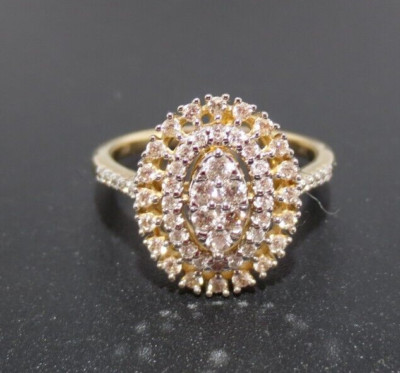 10K YG LADIES DIAMOND CLUSTER RING 0.50 tcw SZ 7 3.09 grams