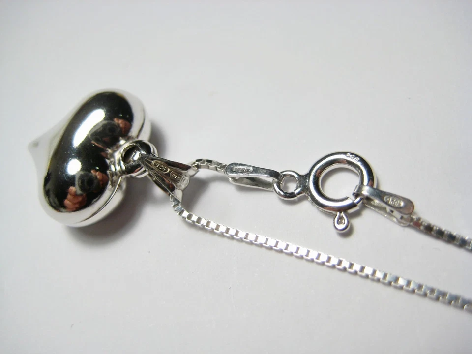 Ciondolo Pendente Cuore , VERO argento 925.Con catenina in argento 925, NEGOZIO - Immagine 3 di 4