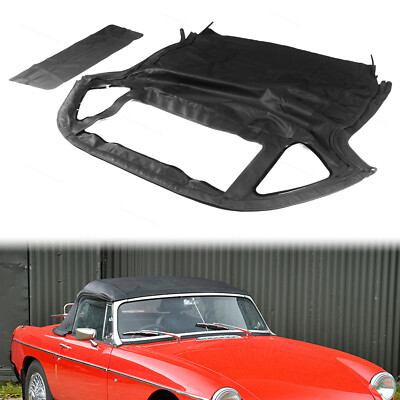 1971-1979 1980 MG MGB Soft Top Convertible Black | Vinyl | 3Pcs Plastic  Windows | Easy Installation | 1 Year Manufacturer Warranty