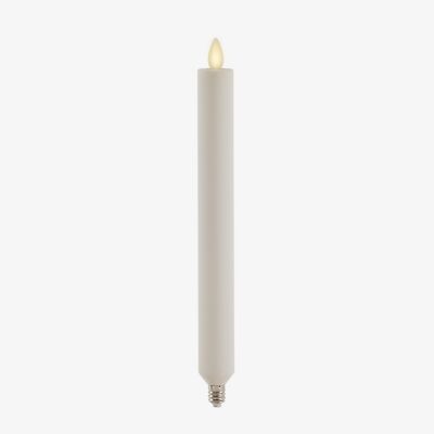 Luminara Pearl Ivory Flameless Candle Tall E12 Taper Bulb Flat Top 1'' x 9.5'' ...