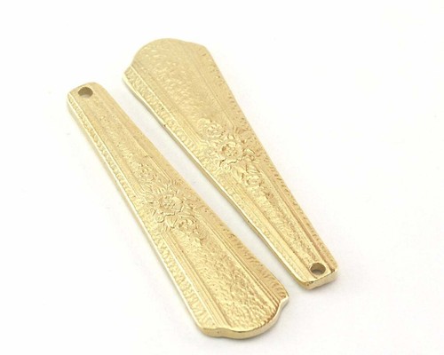Spoon Pendant Flower Patterned Raw brass Motif Rustic Floral - Bild 13 von 13