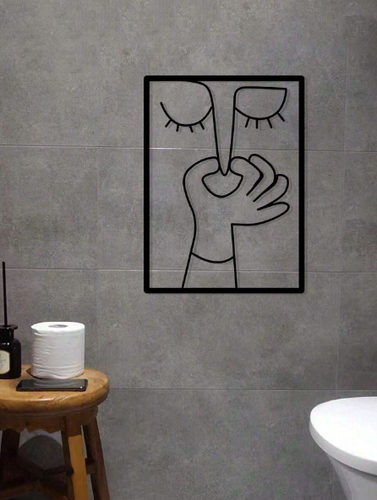 Boho Chic Metal Bathroom Sign Humorous Minimalist Wall Art For Home Wall Decor - Picture 3 of 9