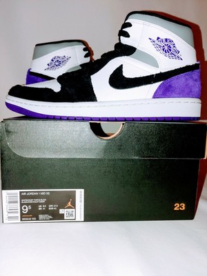 Nike Air Jordan 1 Mid SE Varsity Court Purple 852542-105 Men's Size 9.5  194498336489 | eBay