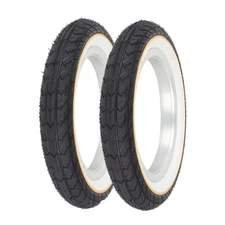 2 OG LOWRIDER BICYCLE 12 1/2 x 2 1/4 TIRES BLACK/WHITE YELLOW LINE SLICK II