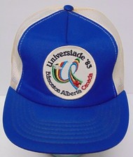 Vtg 1983 UNIVERSIADE EDMONTON ALBERTA CANADA PATCH SNAPBACK TRUCKER HAT HIPSTER