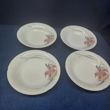 Fine China Of Japan "Anatole" Set/4 Porclein Fruit Bowls Disc. Pattern EUC 