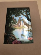 Rare Vince Lombardi trophy & New Orlean Superdome painting & foil artist A/P