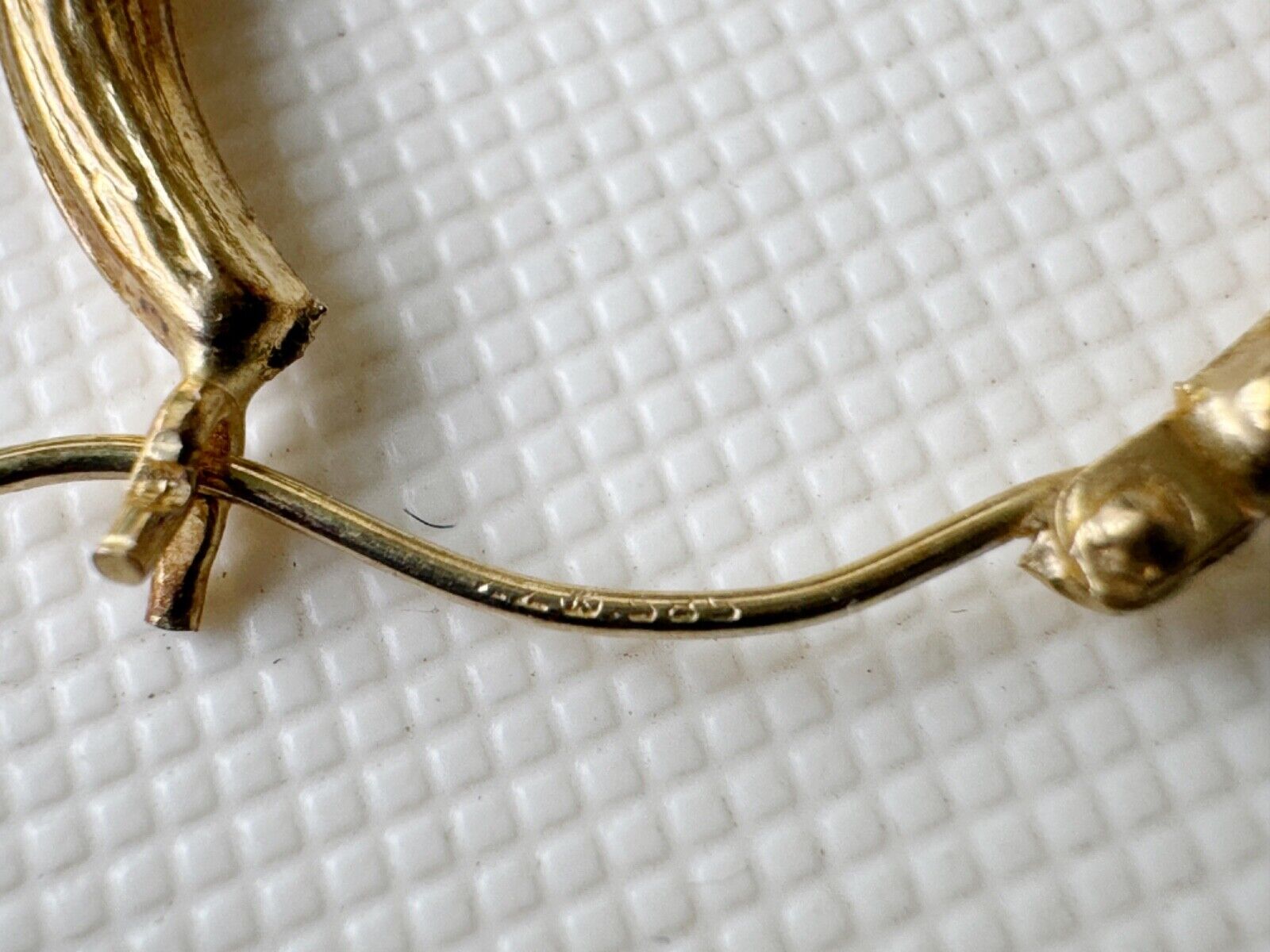 vintage 14k yellow gold hoop earrings, length 22mm - image 5
