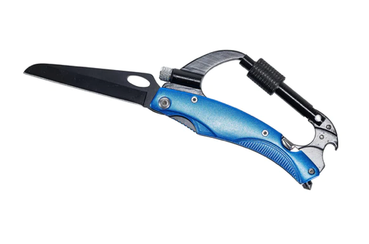 Multi Tool Carabiner Clip, knife, LED light, screwdriver, Man, Office, Gift