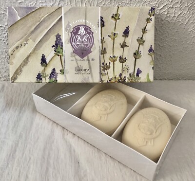 La Florentina Soap Lavender ITALY 2 X 5.3 Ounce Bars Lavanda Open Box Two Soaps