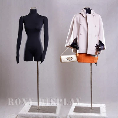 ROXY DISPLAY Female Mannequin Manequin Manikin with Flexible Arms Dress Form #F02Sarm+BS-05