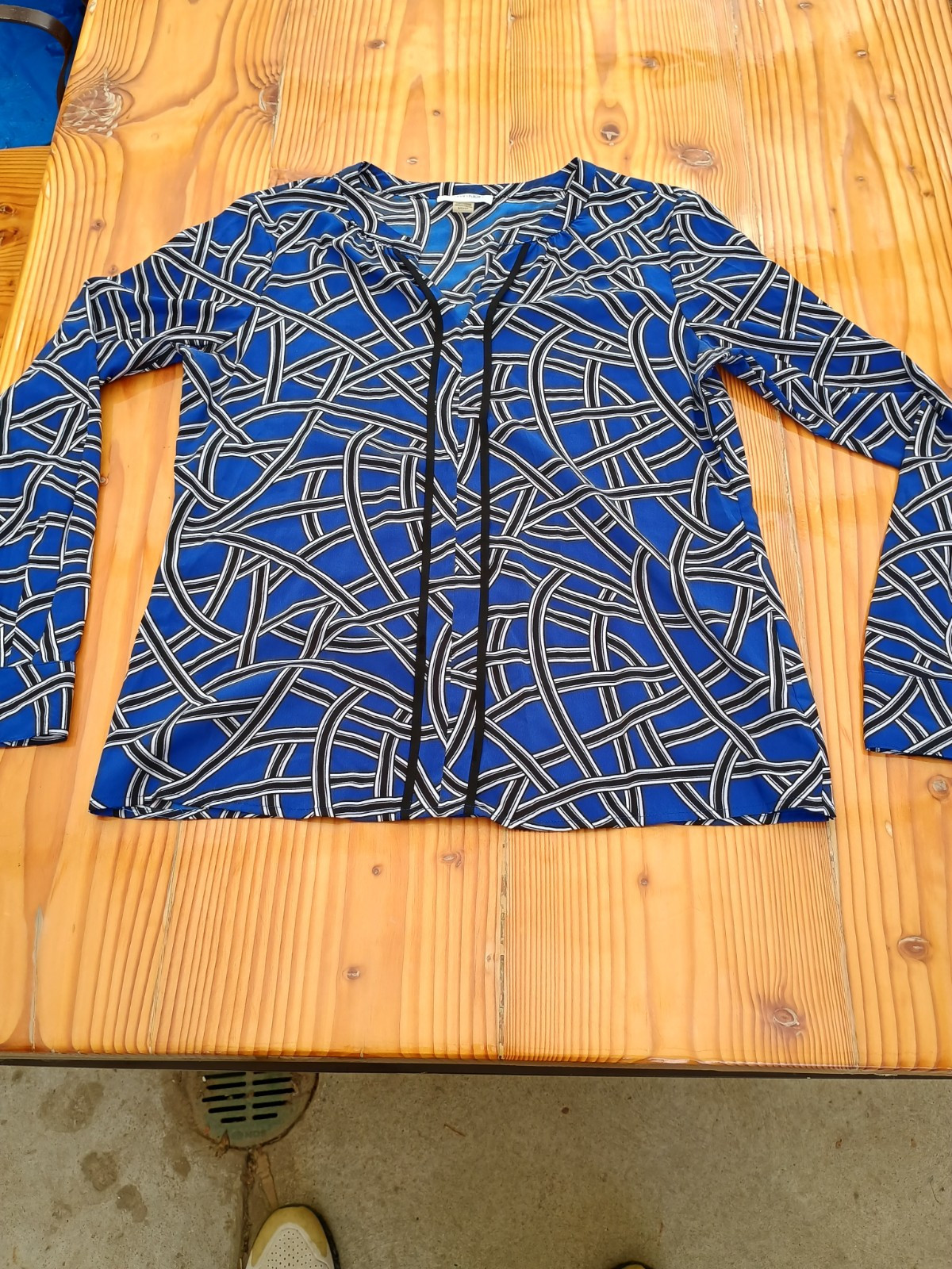 Womens Calvin Klein blue long sleeve blouse shirt sz s