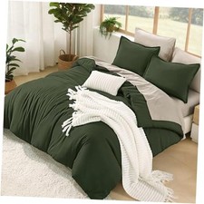 Comforter Full Size Set Olive - 7 Pieces Bed in a Full 79"x90" Olive oatmeal