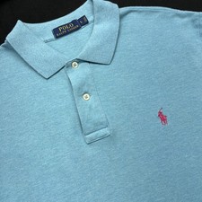 Polo Ralph Lauren Short Sleeve Polo Shirt Men L Blue Pony