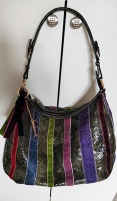 Designer Handtasche- E. von Fürstenberg, Samt&Reptil-Leder, Top!
